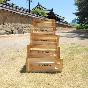 [해피인어스] 내추럴 우드박스, 03 내추럴우드박스(중), 1개