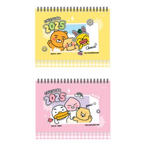 카카오프렌즈 세이치즈 2025 스몰 탁상 캘린더, 옐로우, 1개