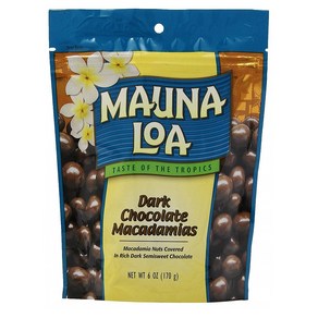 마우나로아 마카다미아 170g 다크 초콜릿 Mauna Loa Macadamias Dak Chocolate 6 Ounce Bag, 1개