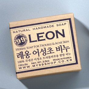레옹 어성초 천연비누 수제 세안, 2개, 100g