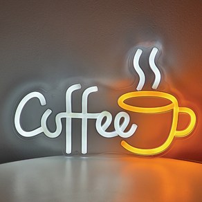 네온 조명 1PC 인치 밀크 11 사인 73 벽 커피숍 펍 파티 컵 클럽 티 1 LED 장식 커피, 1) Coffee With Cup