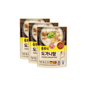 오뚜기 종로식 도가니탕 500G x 3개 간식 겨울 아이들 회사 집 휴게실 탕비실 학교 자취필수 과자