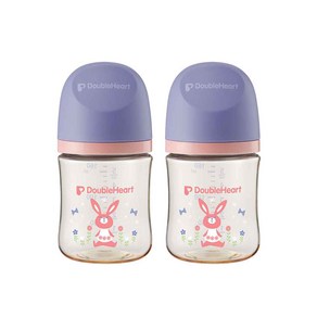 [더블하트] 모유실감 3세대 PPSU 놀러올래빗 160ml 트윈팩, 2개