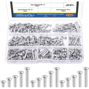 글락스 330Pcs M4x6 10 14 20 25 알루미늄 브레이저 헤드 솔리드 리벳 길이 6mm 10mm 14mm 20mm 25mm 패스너 금속 접합 및 수리를 위한 높은 내, 글락스 330Pcs M4x6 10 14 20 25 알루, 1개