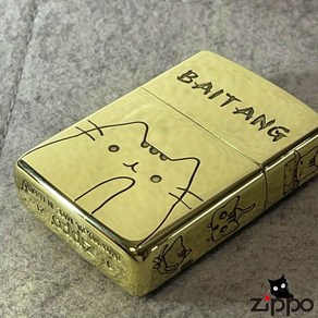 진짜 Zippo 라이터 귀여운 고양이 순수한 구리 조각 귀여운 애완 동물 발렌타인 데이 생일 선물 소녀와 소년