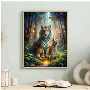 파파유 보석십자수 DIY 비즈 키트 50 X 70 cm, 호랑이, 1세트