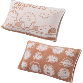 니시카와 스누피 스트레치 타월 베개 커버 13.4 x 25.2인치34 64cm 피너츠 갱 패턴 PEANUTS PN3660TW 블루 XT63196666, PN3660TW/Beige, 1개