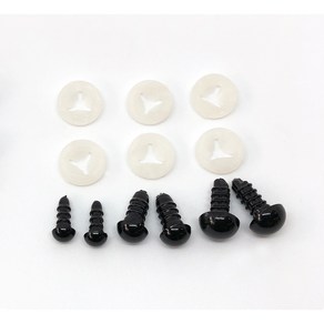 인형 눈 단추 나사형 2개 1set / 뜨개질 코바늘 부자재 인형만들기, 4mm 와셔x
