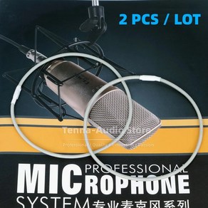 2PCS 녹음 마이크 탄성 고무 밴드 스트랩 NEUMANN U87 U 87 Ai U87Ai 마이크 충격 마운트 서스펜션 케이블 홀더 코드, 2.Light Gey 색상