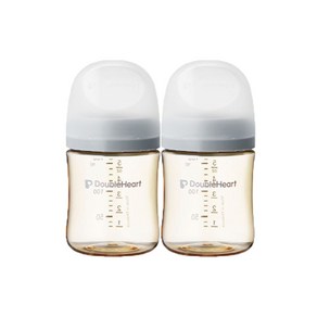 더블하트 PPSU 젖병 트윈팩(2입) 베이직 모먼트 디어프렌즈, 새벽그레이, 160ml, 2개