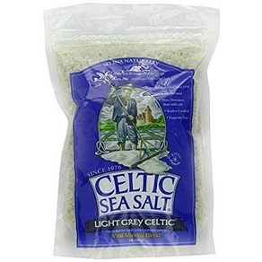 Light Grey Celtic coarse sea salt 1 lb. bag - Pack of 2 라이트 그레이 켈트 굵은 바다 소금 1파운드 봉지 - 2개 팩