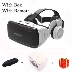 VR 샤이콘 헬멧 3D 안경 스마트폰 헤드셋 고글 가상 현실 비디오 게임 쌍안경, 1) Headphone Remote