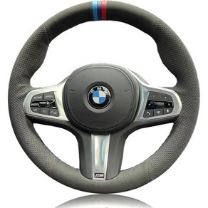 핸드 스티치 휠 랩 블랙 스웨이드 M 컬러 마커 스트립 오토 스티어링 스킨 커버 핏 BMW G20 G21 G30 G31 G32 G11 G12 G14 G15 G16 X3 G01