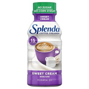 Splenda SPLENDA 무설탕 저칼로리 프렌치 바닐라 커피 크리머 236.6ml(8온스) 병, 스위트 크림, 1개, 237ml