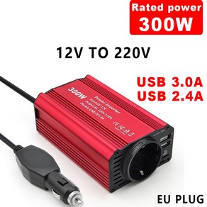 자동차 인버터 컨버터 300W 150W DC12V 에서 110V 220V 담배 라이터 소켓 전원 USB 어댑터 고속 충전 PD65W, 1개