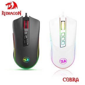 리드래곤 COBRA RGB 게이밍 유선 마우스 M711, white