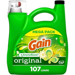 게인 아로마 부스트 액체 세탁 세제 오리지널 향 107 부하 154온스 HE 호환, 1.2 Gallon (Pack of 1), 1.2 Gallon (Pack of 1)