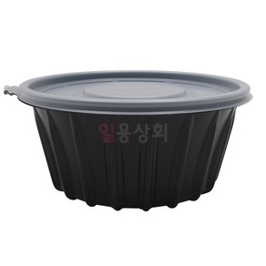 [ILYONG] 면용기 TY 195파이 대 1420ml 300세트 검정, 300개, 1세트