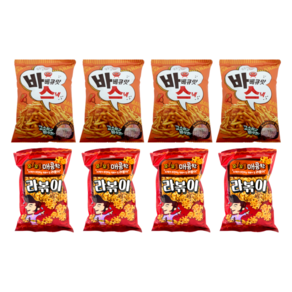 푸드킹 달콤하고 고소한 바베큐맛스낵 100g 4개 + 매콤한 라볶이 80g 4개 (총8개), 1개, 상세페이지 참조