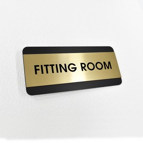 루리앤메리 골드 헤어라인 24 FITTING ROOM 부서명패 화장실 탈의실 표지판 200 x 90mm, 1개