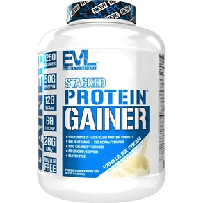 Evlution Nutrition 스택드 프로틴 게이너 바닐라 아이스크림 맛