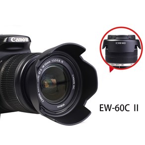 EW-63C 캐논 18-55 STM 후드 렌즈 액세서리 EOS 700D 800D100D DSLR 카메라 58mm 흑백 가역 버클, 01 EW-60C black, 1개