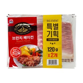 대림 캠프하우스 브런치 베이컨 120g+120g, 2개, 단품