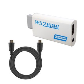 닌텐도 위 젠더 TV 연결 컨버터 게임기 Wii to HDMI 출력 1M 케이블 포함, 1개