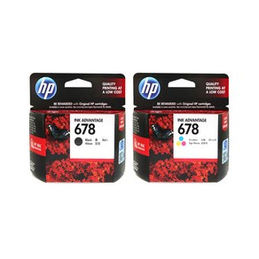 HP 678 정품 프린터잉크 CZ107AA CZ108AA 검정 컬러 세트