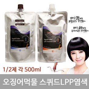 자연바람 스퀴드 칼라 LPP 트리트먼트 칼라500ml/5분염색/오징어먹물, 내추럴브라운, 1개