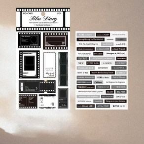 프롬아떼 다꾸스티커 입체 레터링&프레임 스티커 영어글귀 다이어리 꾸미기 감성 데코 소품, 레터링&프레임_블랙화이트