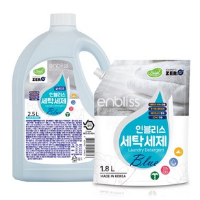 인블리스 일반드럼 겸용 세탁세제 블루 2.5L+1.8L(리필) 드럼전용세제>>액상세제, 2개