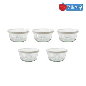 [WECK] 290ml (No740) 유리병+PE뚜껑 5개, PE베이지 5개