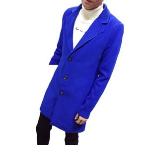 Makone 남자 중간 길이의 모직 코트 캐주얼 남성 모직 트렌치 코트 가을 겨울 남성 의류