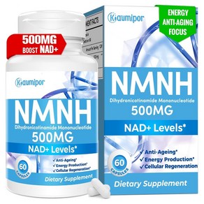 NMNH 500mg 안티에이징 NAD+ 레벨 NMN 환원형 60캡슐 Kaumipo, 알약/캡슐, 60정, 1개