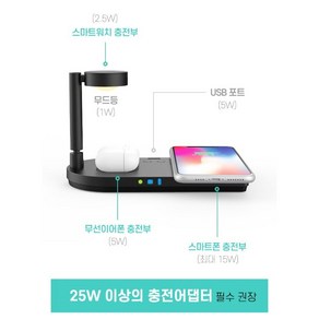 머레이 4in1 올인원 무드등 거치대 충전 아일랜드 F5 애플전용, apple black, 1개