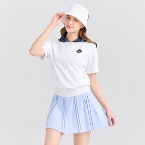 [클리브랜드 골프] 레이온혼방 튤립소매 우븐후드 오버핏 여성 반팔티셔츠 오프화이트_CGWST41542OW