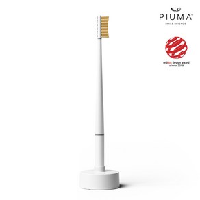 [PIUMA] 이태리 수입 피우마 치석제거 칫솔 + 받침대, 퓨어화이트(비타민C), 1개, 1개입