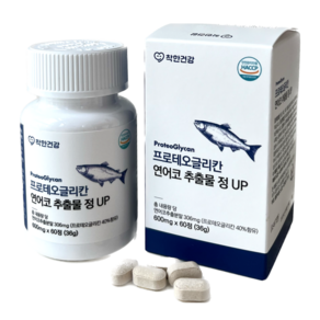 착한건강 프로테오글리칸 연어코연골추출물 600mg 소연골콘드로이친 보스웰리아 프리테오글리칸, 1개, 60정