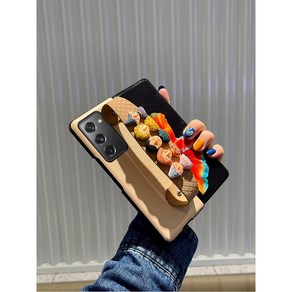 z플립 핸드폰 케이스 삼성 귀여운 손목 스트랩 pu leather phone case