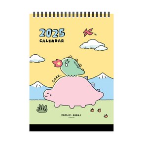 카카오프렌즈 죠르디 다이노 2025 세로형 탁상 캘린더, 단품, 단품