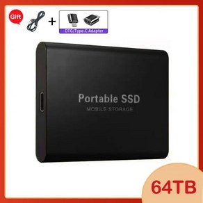 SSD외장하드 휴대용 1TB 2TB 4TB 5TB 256TB 750GB 500GB 320GB 250GB 160GB 드라이브 노트북 데스크탑 스마트폰 USB3.1, Black, 64TB, 블랙