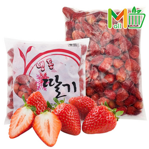 MMMALL 냉동 딸기 대용량 업소용 스무디 주스 과일, 10개, 1kg