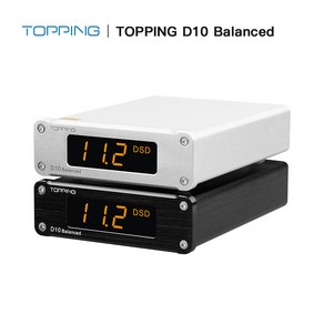 TOPPING D10 Balanced DAC compact size ulta pefomance Balanced USB DAC TRS/XLR ES9038Q2M Decode, Black