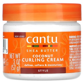 1+1 Cantu 용 시어 버터 코코넛 컬링 크림 57g 2oz, 2개