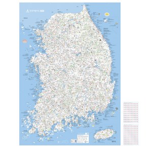 에이든 전국 여행 지도 포스터 단품 스티커 UP(+2장) - 주말 여행지 대한민국 우리나라지도 보기 한국 어린이 세계지도 여행지도 코팅