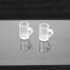 맥주컵 2P 미니어처 세트 제사상미니어처 납골당꾸미기 장식 추모관 봉안당 500cc잔
