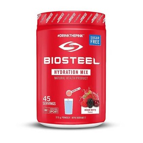 BIOSTEEL 하이드레이션 믹스 - 무설탕 필수 전해질 스포츠 드링크 파우더 - 믹스 베리 - 45회 분량, 1개, 315g