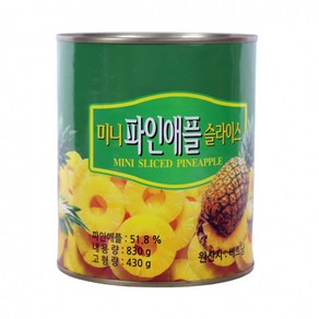 삼양사 미니 파인애플 슬라이스 통조림 830g, 1개