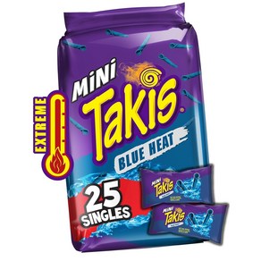 Takis Fuego Mini 25개 핫 칠리 페퍼 & 라임 매콤한 롤 토르티야 칩